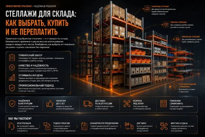 Стеллажи для склада: как выбрать, купить и не переплатить