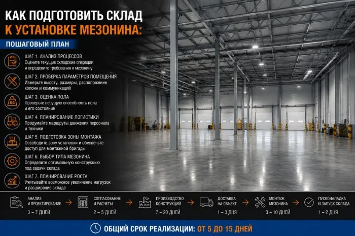 Как подготовить склад к установке мезонина: пошаговый план