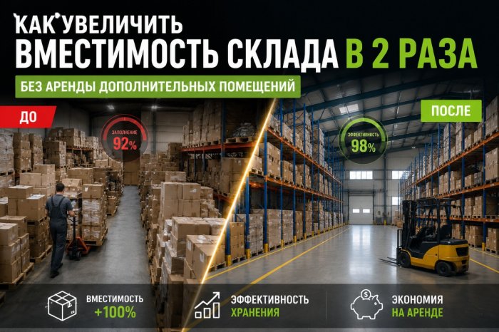 Как увеличить вместимость склада в 2 раза без аренды дополнительных помещений