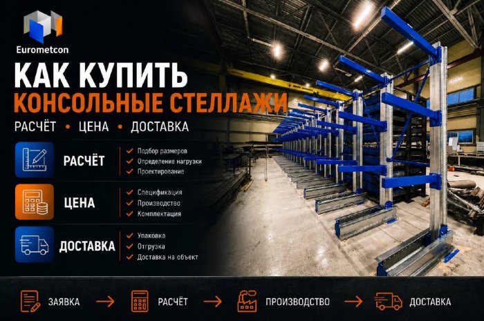 Как купить консольные стеллажи: расчёт, цена и доставка