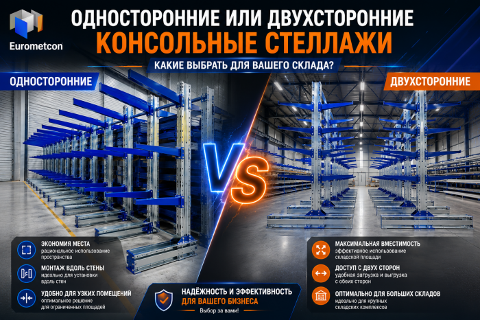 Односторонние или двухсторонние: какие консольные стеллажи выбрать