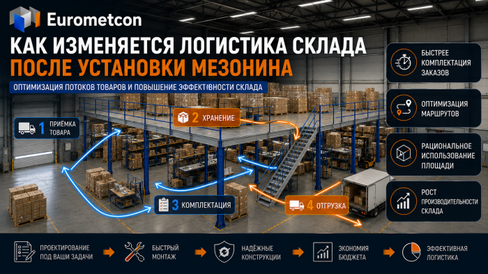 Как изменяется логистика склада после установки мезонина