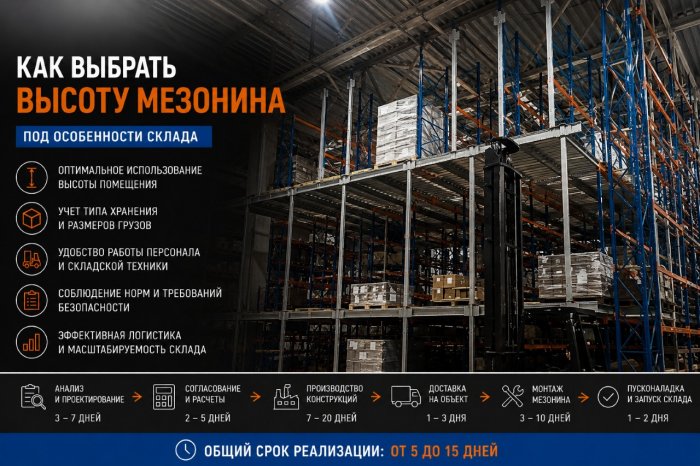 Как выбрать высоту мезонина под особенности склада